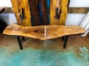 Curved Pecan Coffee Table